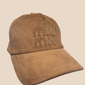 Miu Miu Baseball Cap - Brown Corduroy